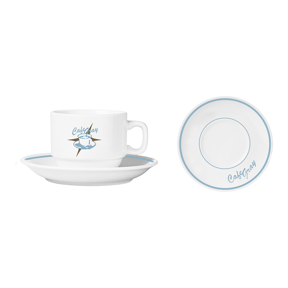 Cafe Gray Diner Cup & Saucer