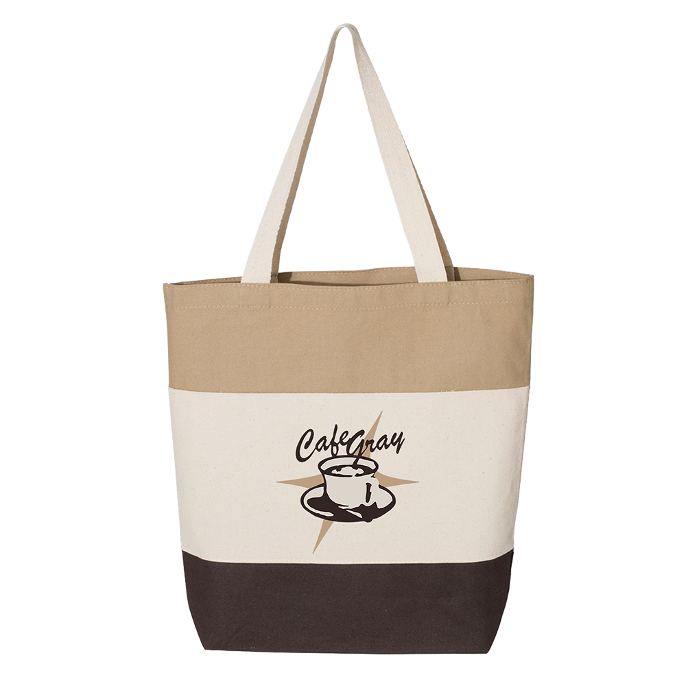 Cafe Gray Striped Weekender Tote