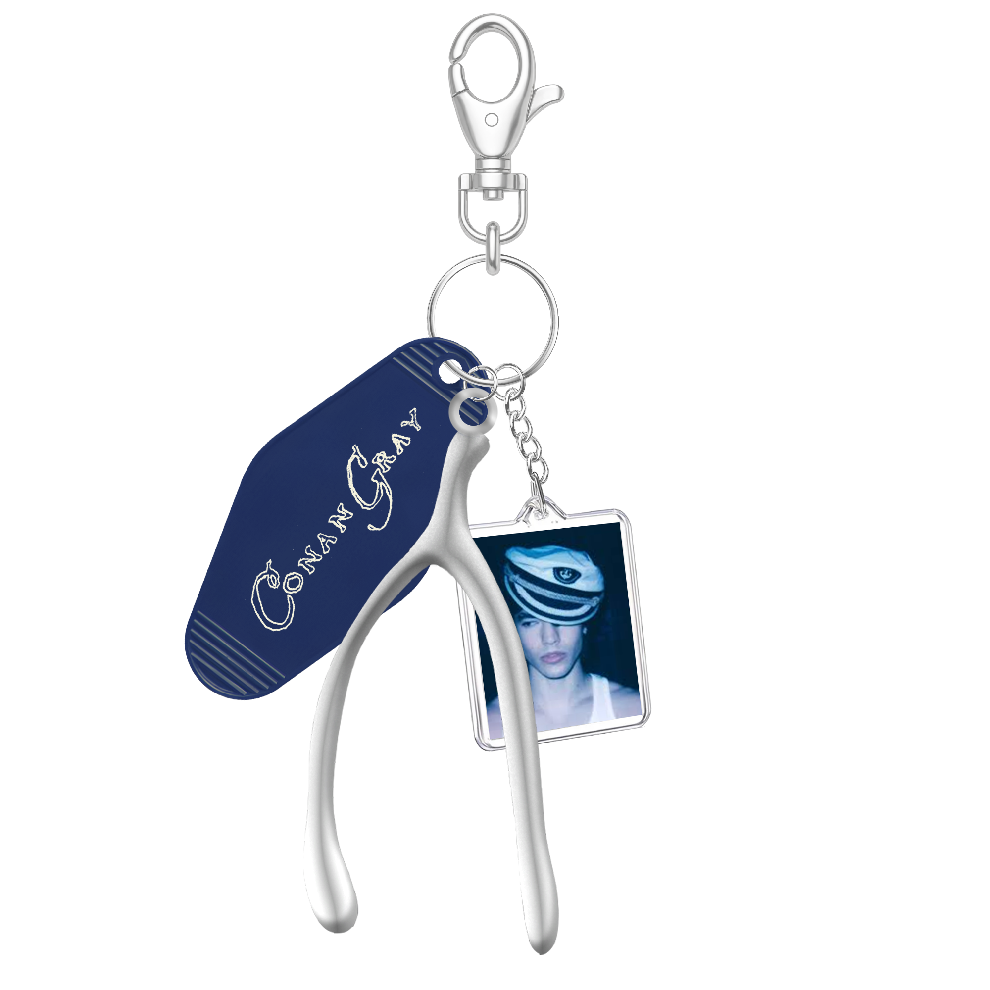 Wishbone Charm Keychain